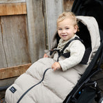 FINNSON ALMA TAUPE FOOTMUFF WITH BABY