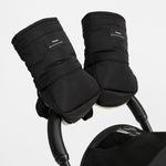 FINNSON ASTRID BLACK STROLLER MITTENS ATTACHED TO PRAM