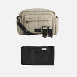 Eco Parenting Essentials Bundle: Oversized Stroller Organiser & Changing Mat - Taupe with Noa