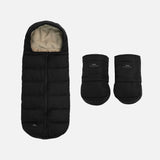 Universal Stroller Accessories Bundle: Black Mittens & Black Footmuff