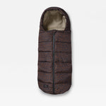 Alma universal footmuff in chocolate leopard on white background
