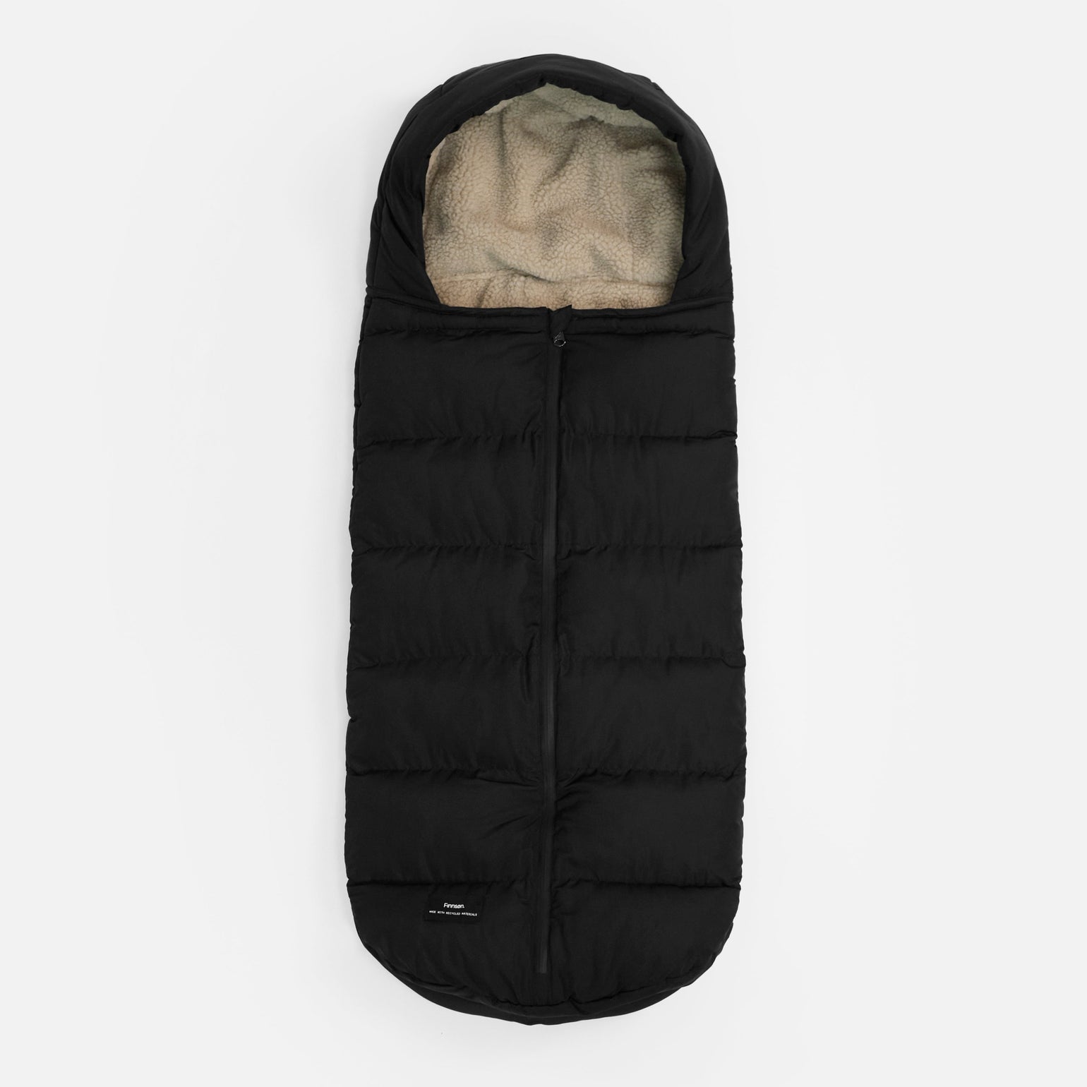 FINNSON ALMA FOOTMUFF BLACK FRONT SHOT
