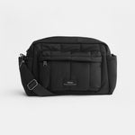 FINNSON FREYA OVERSIZED STROLLER ORGANISER BLACK FRONT SHOT