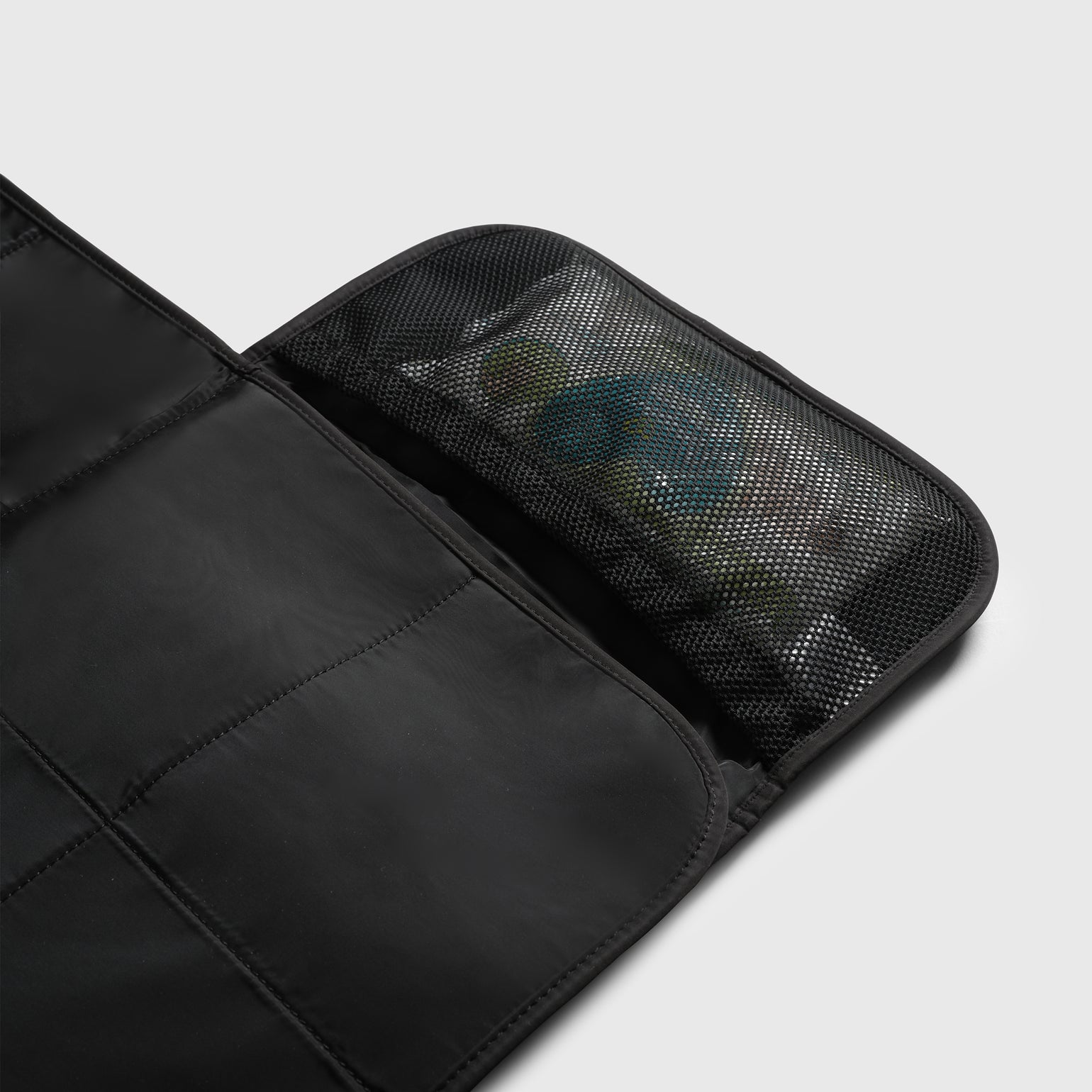 A close up look of Oslo black travel changing mat