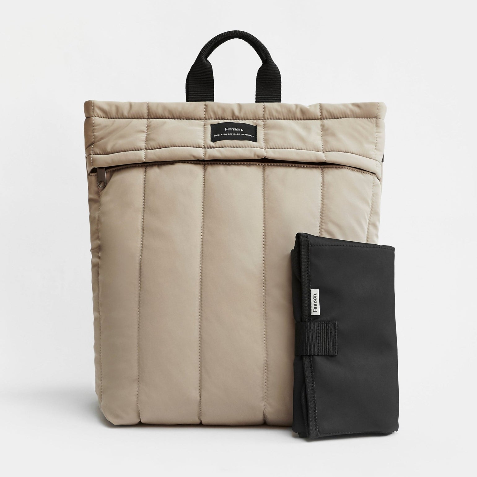 RAE taupe Eco Changing Backpack with Changing Mat light gray background
